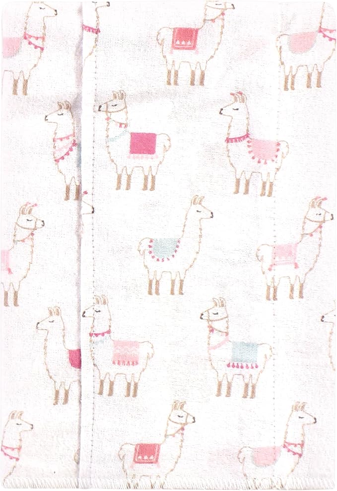 Luvable Friends Hudson Baby Flannel Burp Cloths 7pk, Sweet Llama