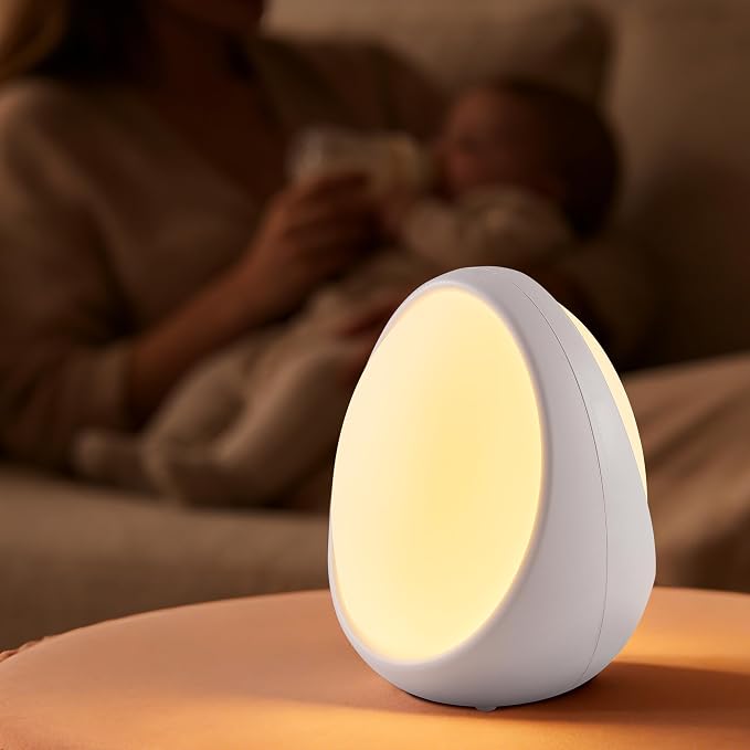 Gelielim Baby Egg Night Light, Nursery Night Light for Kids, 8 Colors Changing Mode, BPA Free Silicone Rechargeable Night Lamp for Breastfeeding, Stepless Dimming, Eye Caring, 1h Timer & Touch Control