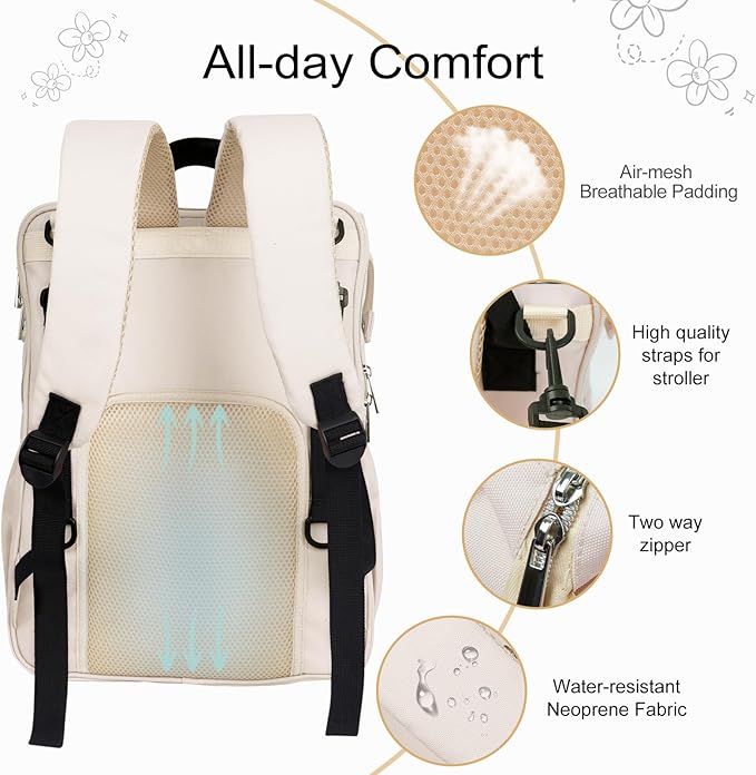 Western Diaper Bag with Changing Pad, Large Baby Bags Backpack with Stroller Straps & Insulated Pockets, Multifunction Waterproof Travel Diapers Back pack for Women & Man, Boho