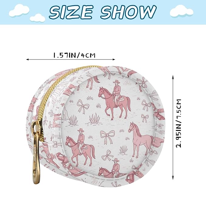 Western Horses Cowboys Pink Print Pacifier Holder Case for Diaper Bag Portable Travel Pacifier Storage Case with Clip Newborn Baby Pouch for Outdoor Purse Baby Boys Girls