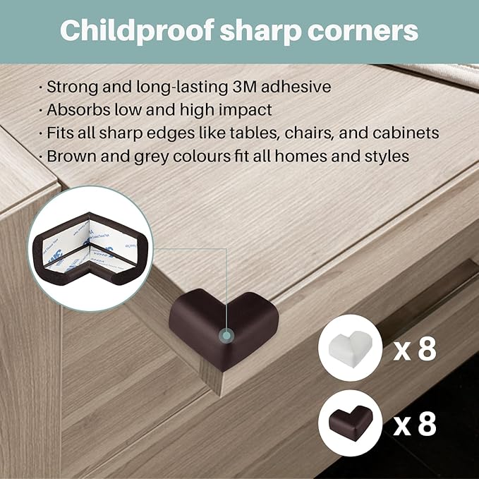 Inaya Complete 50pc Deluxe Baby Proofing Kit & Magnetic Cabinet Locks Baby Proofing (20 Locks & 2 Keys)