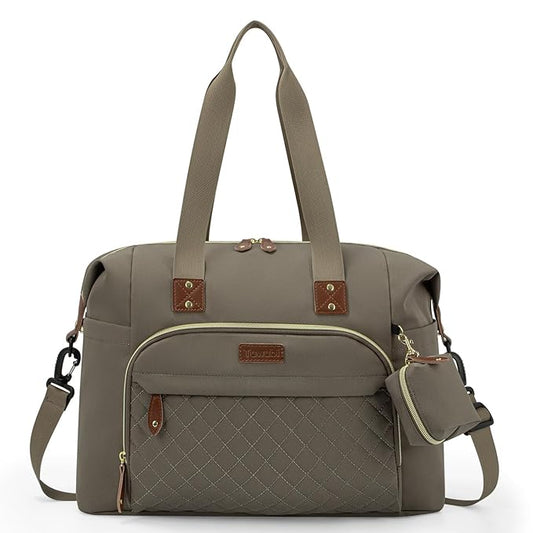 Tuwubi Diaper Bag Tote,Baby Diaper Bag with Pacifier Case Large Travel Diaper Tote Caddy for Mom and Dad Multifunction Large Baby Bag - Khaki