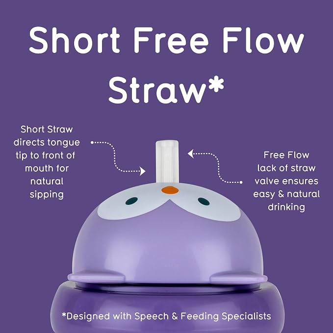 TUM TUM Tippy Up Free Flow Sippy Cup (No Valve), Sippy Cup for Toddlers, BPA Free (Olivia Owl 200ml)