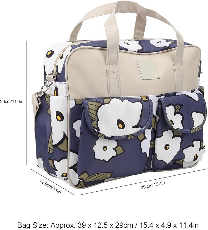 Diaper Bag, Multi Functional Portable Waterproofs Stylish Shoulder Bag Organizer Travel Backpacks with Insulated Pockets for Mom