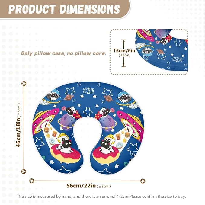 Spaceship Breastfeeding Pillow Cover with Hidden Zip Washable Soft and Gentle on Baby's Skin Suitable for Newborn Breastfeeding Easy to Use and Clean（Pillowcase Only）