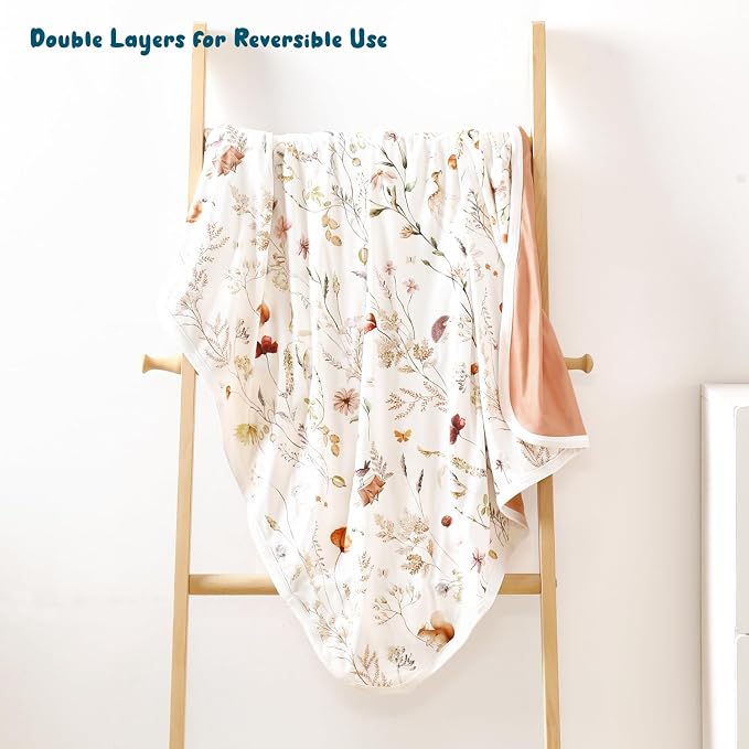 GRSSDER Baby Blankets Super Soft Jersey Knit Swaddle Blanket for Baby Girls and Boys, Double Layer Receiving Blankets 34 x 44 Inches, Extra Large for Baby Swaddling, Dream Print