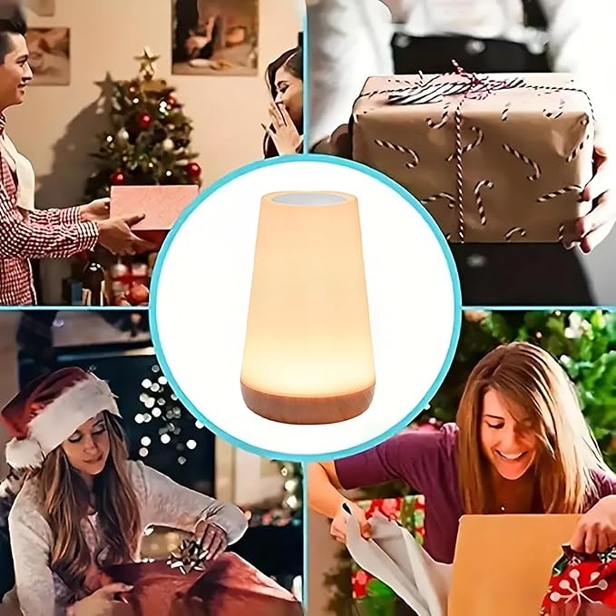 2 Pack LED Night Light,13 RGB Colors & 5 Brightness, USB Rechargeable Touch Lamp, Portable Lamp for Baby, Bedroom, Living Room
