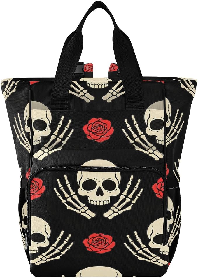 Skull Skeleton Hands Diaper Bag Travel Large Cap Mom Dad
