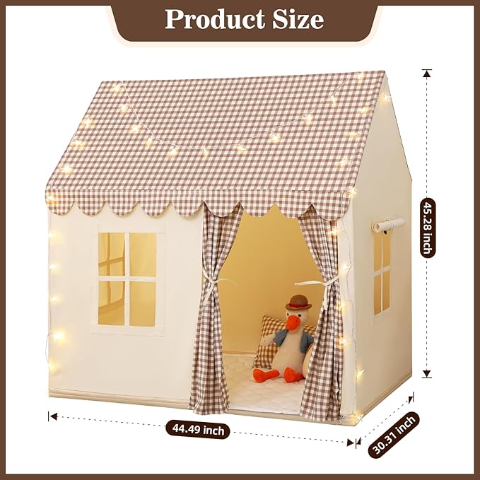 SweHouse Kids Play Tents for Toddlers: with Star Lights, Padded Mat - Indoor Playhouse Tents - Boy Girl Play House Toys for Birthday Gifts