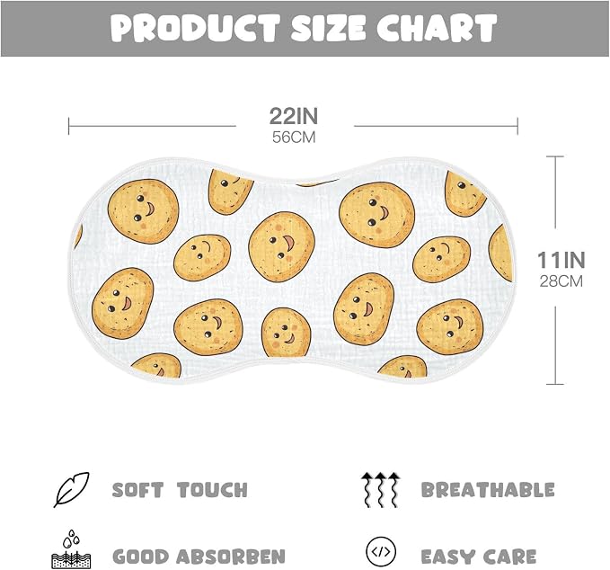 vvfelixl Baby Burp Cloths Potato Baby Baby Newborn Cotton Burping Cloths Set Baby Washcloths 4 Pack