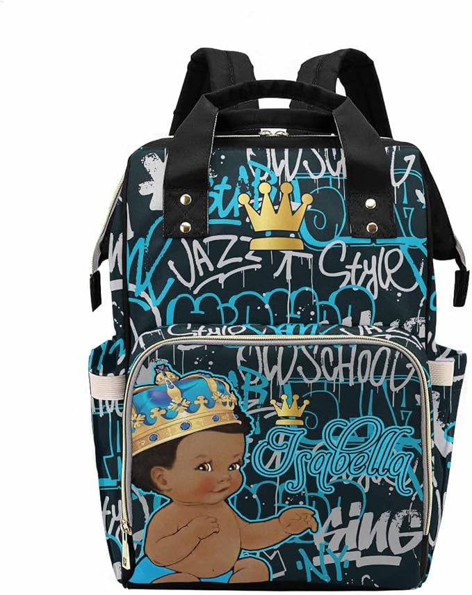 D-Story Personalized Name Diaper Backpack With Name Text Cute Baby Bag For Mom Mommy Bag Adjustable Shoulder Straps Unisex