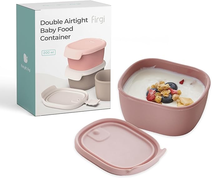 Baby Food Storage Containers ??Silicone BPA Free, Airtight Lid ??Microwave & Dishwasher Safe Baby Food Container ??Reusable Containers with Lids ??Kids Meal Prep Container