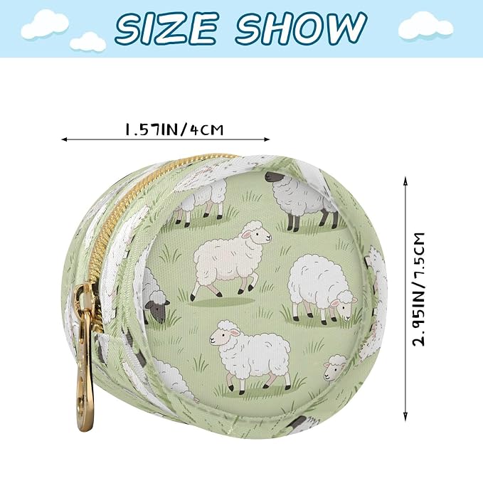 Kigai Pacifier Holder for Diaper Bag & Stroller Cute Sheep Portable Pacifier Case with Clip & Zipper Travel Binky Holder Pouch Baby Essentials for Boys & Girls