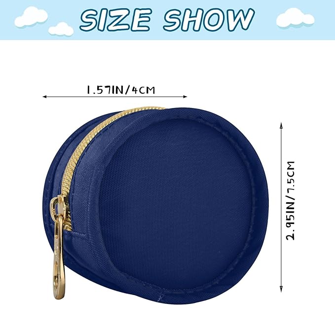 Navy Blue Pacifier Holder with Clip Pacifier Case for Diaper Bag Round Baby Pacifier Pouch Box Bag Portable