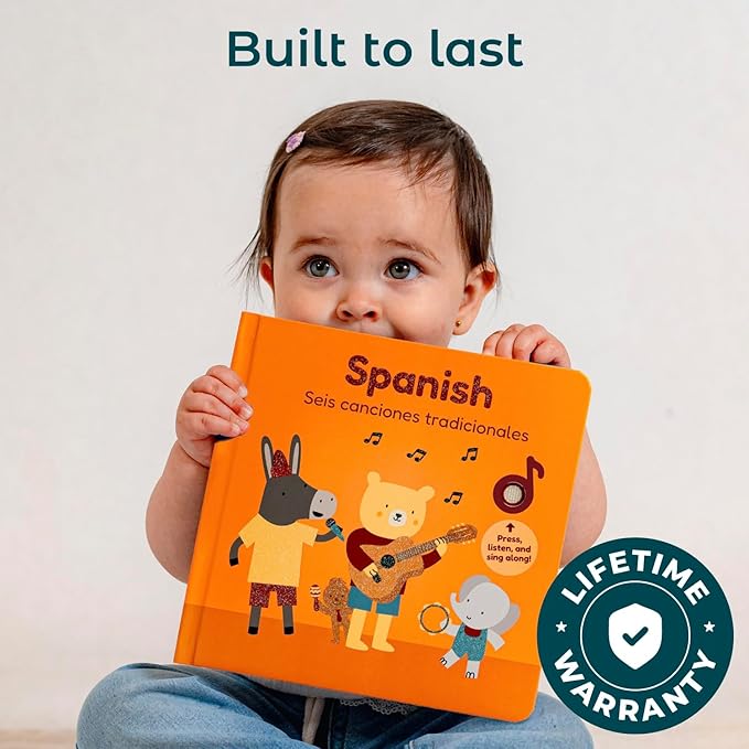 Cali's Books Spanish Book for Toddlers 1-3 - Musical Books for Kids, Interactive Baby Sound Book, Educational Song Learning Toys, Bilingual Music Toy for Babies, Libros para ninos en Espanol