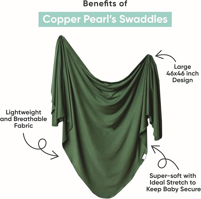 Copper Pearl Swaddle Blankets for Newborns | Soft Stretchy Receiving Blankets for Boys and Girls | Large 46 x 46 Inch Baby Blankets | Lightweight and Breathable Swaddles |Sesame Scribbles