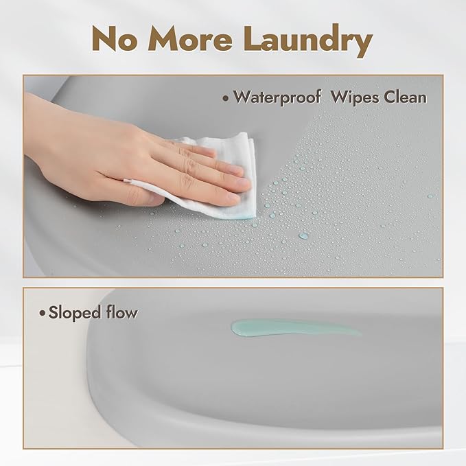 Papablic Baby Changing Pad ??Soft & Wipeable Diaper Changing Table Mat for Dresser Bed Sofa, Built-in Safety Belt, Non-Slip, Waterproof, Easy to Clean ??Gray, Ideal Gift for New Parents