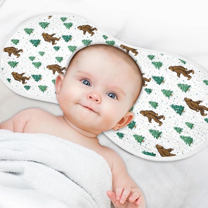 Muslin Baby Burp Cloths, Bigfoot Sasquatch Muslin Washcloths Baby Bibs Rags Comfy Soft Absorbent in for Newborn Boys and Girls 4 Piece 22 x 11 Inch