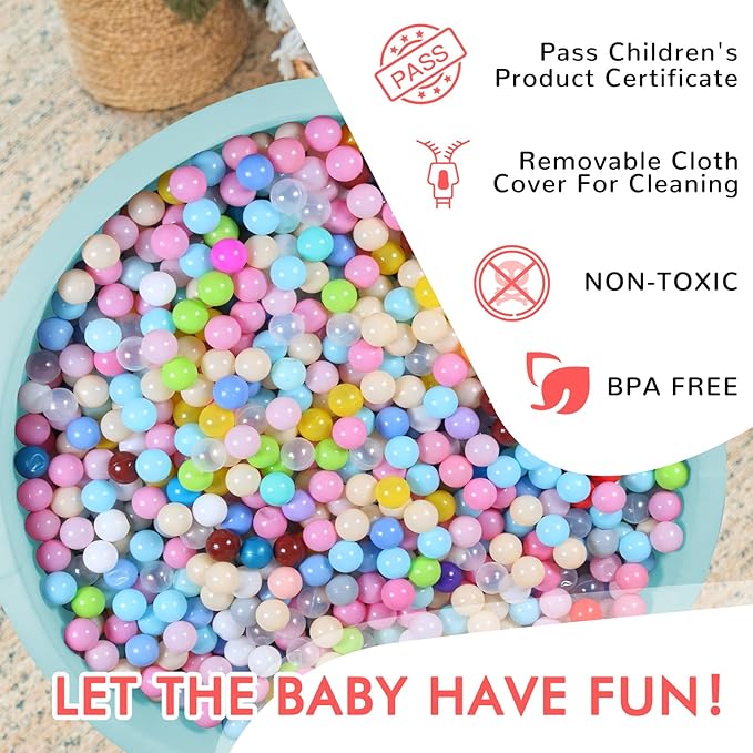 Foam Ball Pit for Kid, Kids Soft Ball Pit,Kiddie Balls PoolIdeal Gift Toys for Children, 47 Inch,Blue