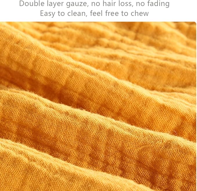 Organic Cotton Muslin Lovey Blanket, Organic Cotton Muslin Bunny Security Blanket Soft & Breathable Lovie Baby Gifts for Boys and Girls