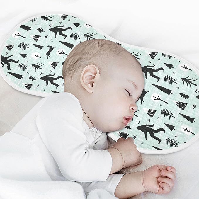 Muslin Burp Cloths for Baby Boys and Girls - 1-Pack Ultra Absorbent Bigfoot Sasquatch Muslin Washcloths, Newborn Towel, Milk Spit Up Rags, Burp Cloth Bib for Unisex, 22 x 11 Inch