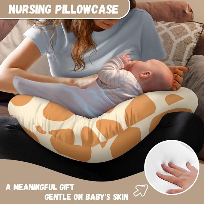 Giraffe Nursing Pillow Cover Slipcover, Breastfeeding Newborn Infant Feeding Cushion Cover Pillow Slipcovers for Breastfeeding Moms