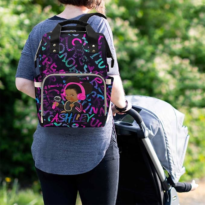 M YESCUSTOM Customized Diaper Backpack with Name Personalized Daycare Bag Custom Mummy Nursing Baby Bags Shoulder Bag