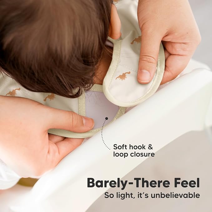 KeaBabies 3-Pack Waterproof Baby Bibs for Eating and 2-Pack Baby Silicone Bibs - Lightweight Bib with Food Catcher - Waterproof, Easy Wipe Silicone Food Catcher for Toddlers