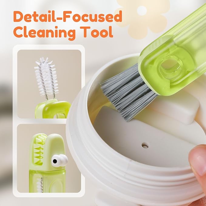 Upgraded 3 in 1 Cup Lid Cleaning Brush, 2026 Multifunctional Lid Cleaner Brush, Portable Crevice Cleaning Brush Set for Baby Bottle Gap Tight Spaces