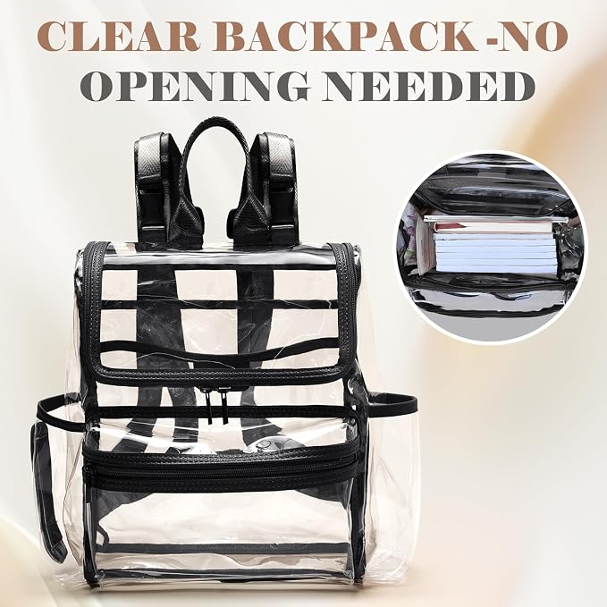 MOMINSIDE Diaper Bag Backpack Small Diaper Bag,Mini Diaper Bag, Clear Bag for Stadium Events Small Clear Bag 12x6x12 for Girls Boys Moms Dads Adult Concert Sports Bag