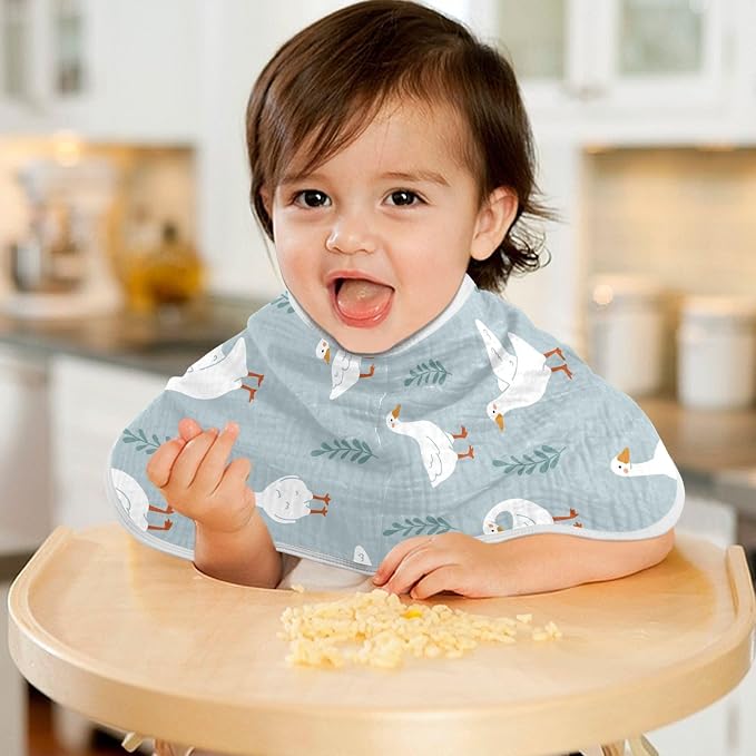 vvfelixl White Gooses Burp Cloths for Baby Boy Girls Baby Washcloths Burp Rags 1 Pack