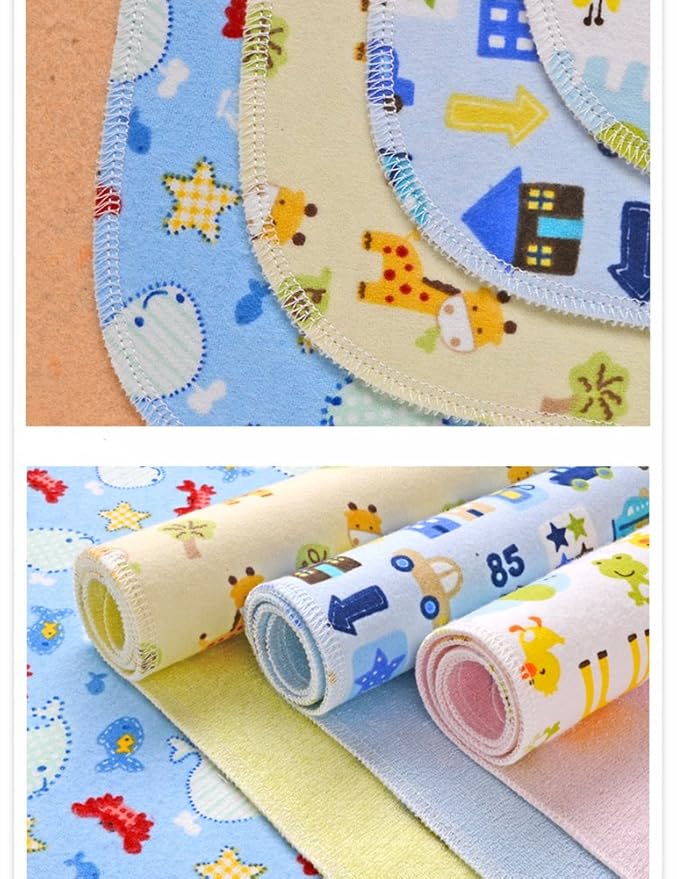 Monvecle Baby Infant Waterproof Cotton Changing Pads Washable Resuable Diapers Liners Mats Multi Pieces Pack (Blue-2pcs Medium 28" x 20")