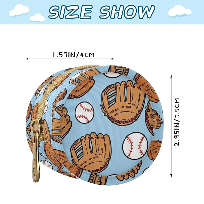 Baseball Glove Blue Print Pacifier Holder Case with Clip Portable Pacifier Storage Case for Boys Girls Baby Pacifier Pouch for Diaper Bag, Strollers & Travel