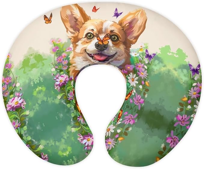 Cute Corgi Nursing Pillow Cover for Newborn Feeding Pillow Cover U-Shaped Breastfeeding Pillow Case Hidden Zipper Design Soft and Skin-Friendly Xmas Decor