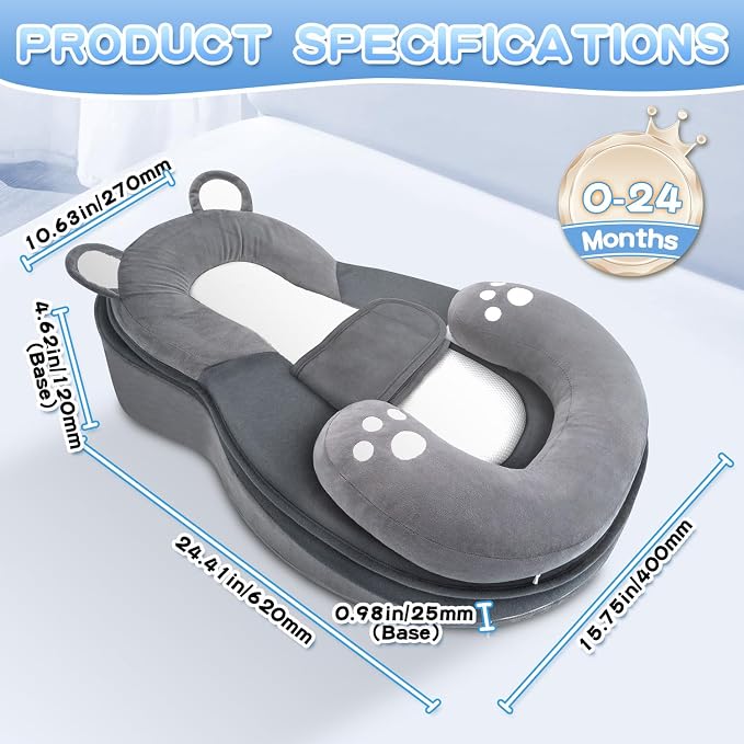 Anti Reflux Pillow Baby Wedge Feeding Pillow for Comfortable Nursing