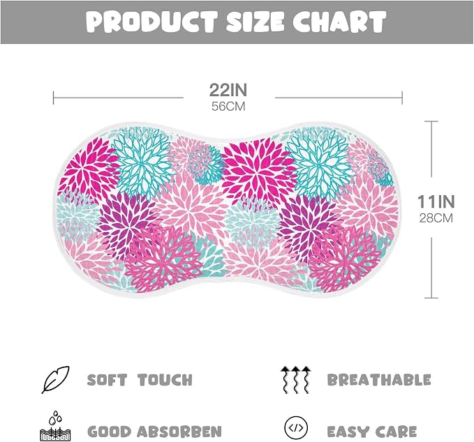 vvfelixl Muslin Burp Cloths Dahlia Flower Print Baby Washcloths for Baby Girl Boys 2 Pack Purple