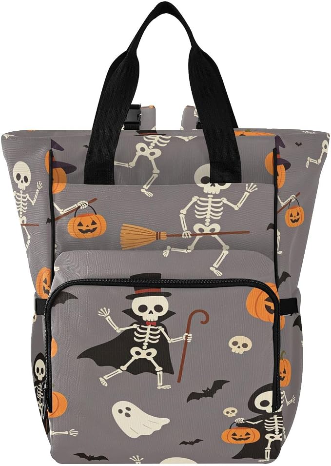 Gothic Skull Peonies Diaper Bag Insul Travel Mom Dad