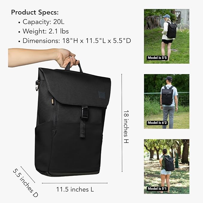 Huhu Diaper Bag Backpack – Large Baby Bag for Moms & Dads – Water-Resistant, Unisex Travel Kit for New Parents – Includes Changing Pad and 2 Organizer Pouches (Midnight Black)