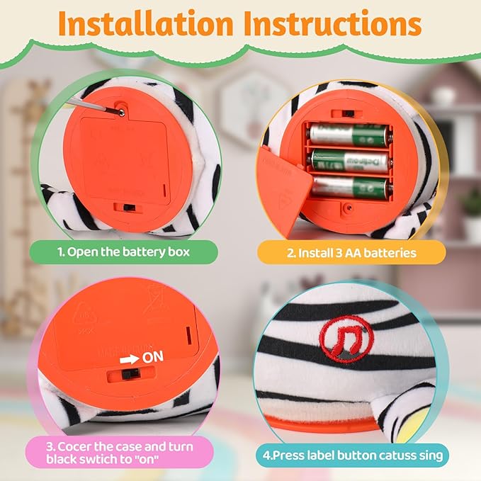 Dancing Talking Zebra Toy, Stuffed Animal Baby Toy Repeating What You Say, Easter Toys for Kids Glowing Musical Electronic Zebra with Striped Plush Gifts for Toddlers 1-3 Years Old