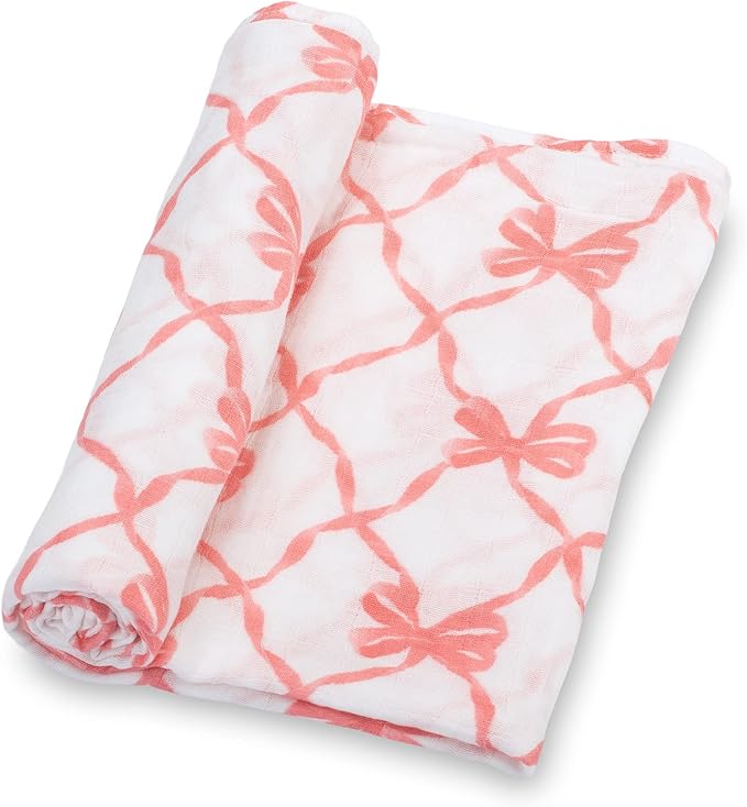 LollyBanks Baby Blanket, 100% Cotton Muslin Swaddle Blankets for Girls, Large 47 x 47 Inches Newborn Blanket, Soft and Breathable Swaddle Blanket, Baby Essentials, Registry (for Pink Lovers 2 Pack)
