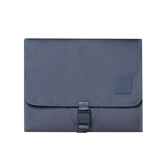 Huhu Baby Changing Wallet ??Compact, Portable Diaper Changing Pad for Travel ??Easy to Clean, Foldable Changing Mat ??Must Have Diaper Bag Accessory for New Parents (Dusky Blue)
