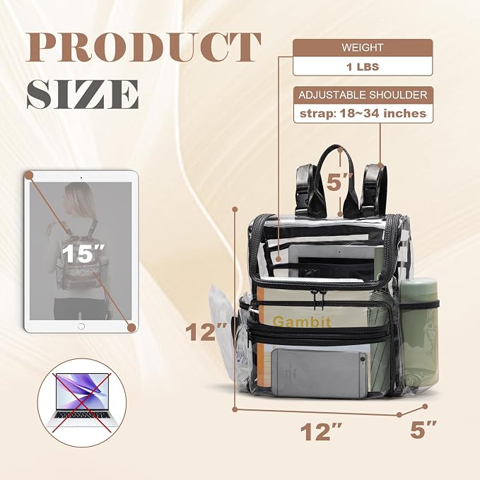 MOMINSIDE Diaper Bag Tote & Small Mini Diaper Bag, Clear Bag for Stadium Events