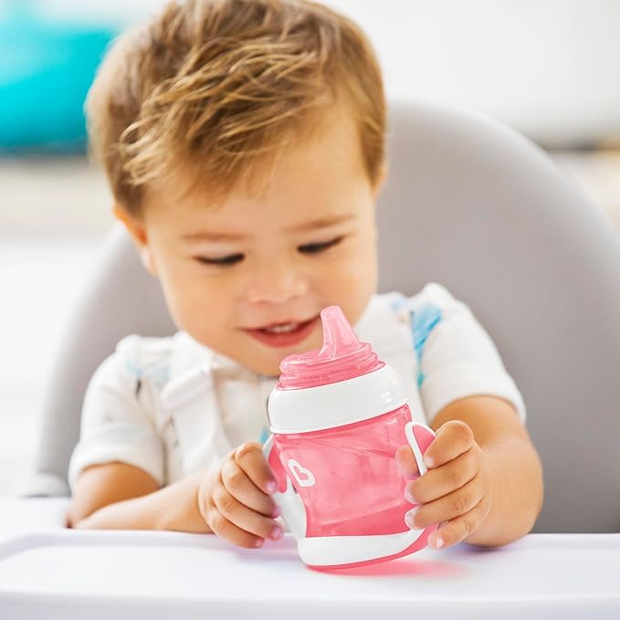 Munchkin® Gentle??Transition Sippy Trainer Cup, 4 Ounce, Pink (Pack of 2)