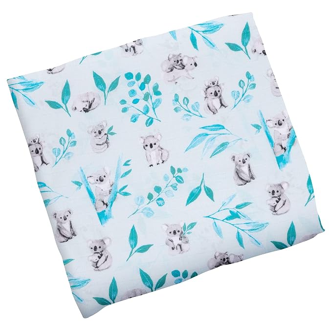 Stephen Joseph Muslin Swaddle Blanket, 47-Inch, Cotton, Koala