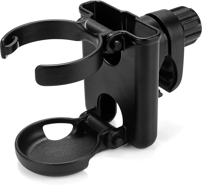Accmor Stroller Cup Holder with Phone Holder, Foldable Universal Cup Holder, 360 ° Rotatable Bottle Holder for Stroller, Bike, Wheelchair, Walker, Scooter
