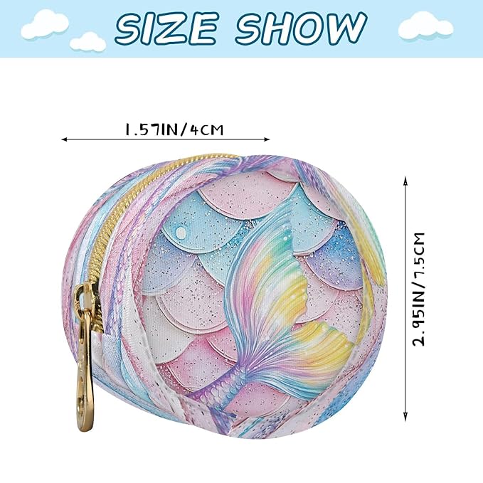 Pink Glitter Mermaid Scale Pattern Pacifier Holder Case with Clip Portable Pacifier Storage Case for Boys Girls Baby Pacifier Pouch for Diaper Bags & Travel