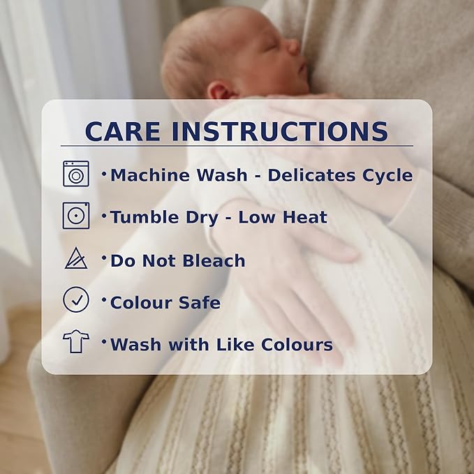 The Vintage Blanket - 100% Organic Cotton Baby Blanket, American Made, 30x40in - Bassinet, Crib, Stroller - Gift Registry Baby Shower for Newborns and Kids (Oat)