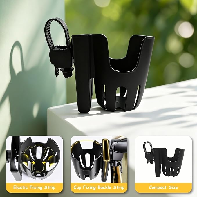 Cup Holder Compatible with UPPAbaby Vista V3 Cruz | 360 Degree Rotatable,Strap Cup Holder with Phone Slot Compatible with Accmor