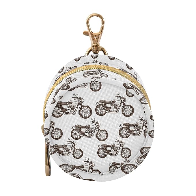 Motorcycle Classic Style Baby Pacifier Holder Case with Clip Portable Pacifier Storage Organizer Round Container Pouch Box Fits Diaper Bag Stroller Purse