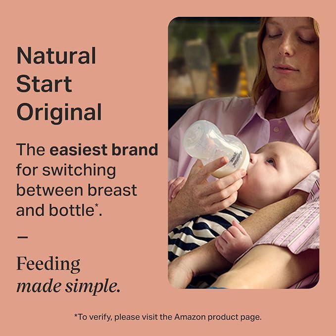 Tommee Tippee Natural Start Anti Colic 5 oz BPA Free Silicone Baby Bottles, 0+ Months, Silicone Feels Like Mother's Skin, Slow Flow Breast-Like Nipple, Clear, Pack of 2